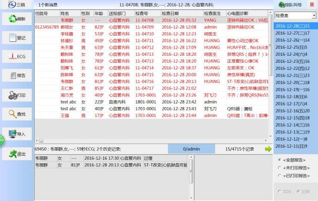 ECGNET心電軟件心電圖工作站